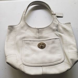 Coach ergonomic soho white pebble bag